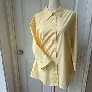 Foxcroft Classic Wrinkle Free 3/4 Sleeve Blouse Size 22 Buttercup